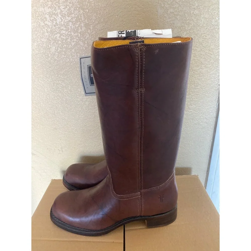 Frye 14L Brown Leather Campus Boots Men's 11 #87290 White Label NWOB Vtg 1980s - Picture 3 of 15